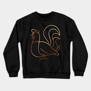 Rooster Pattern Crewneck Sweatshirt